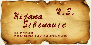 Mijana Sibinović vizit kartica